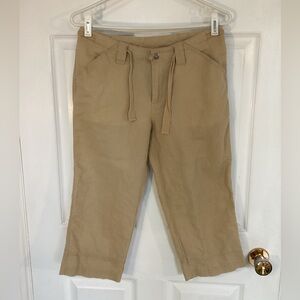 COLUMBIA linen blend capris (#3a46)